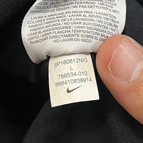 Nike Tech Fleece Hoodie Women's Large Black Pullover Cowl Neck 789534-010 - Picture 7 of 8